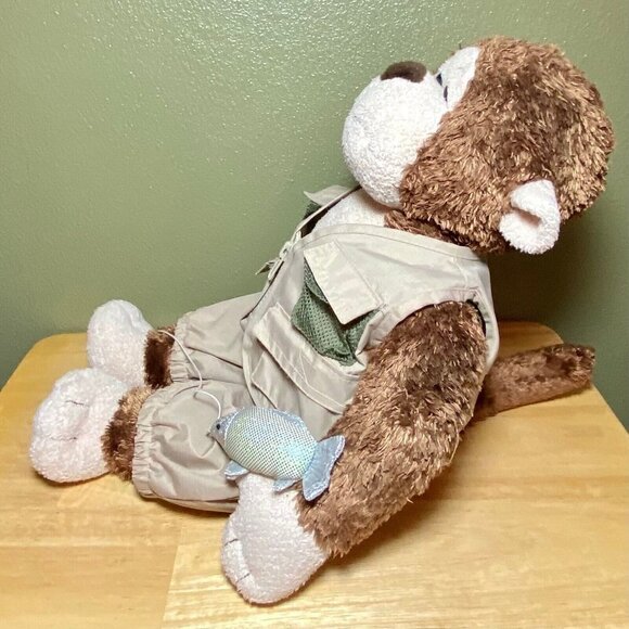 Build A Bear Monkey Plush Fisherman Safari Stuffed Animal 19” Tall BAB Doll - Picture 4 of 12